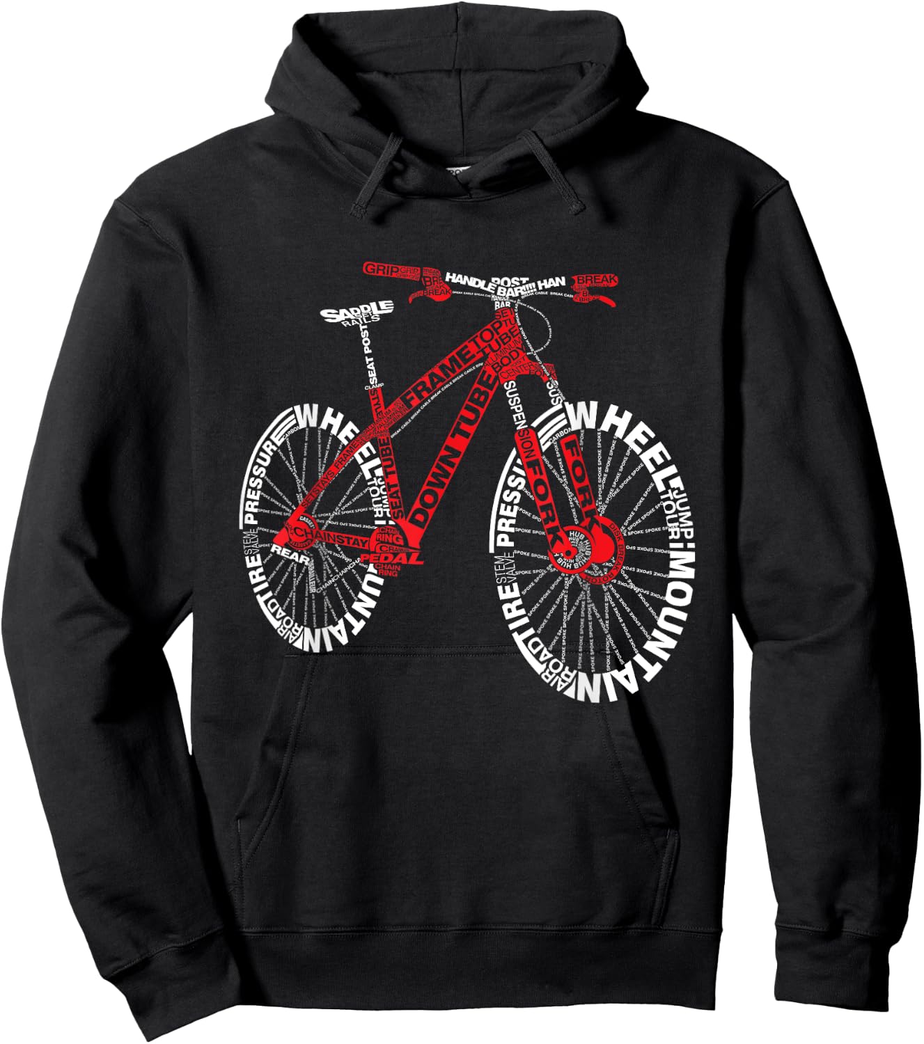 Bicycle Amazing Anatomy Mountain Bike Hoodie - Hoodie | Black