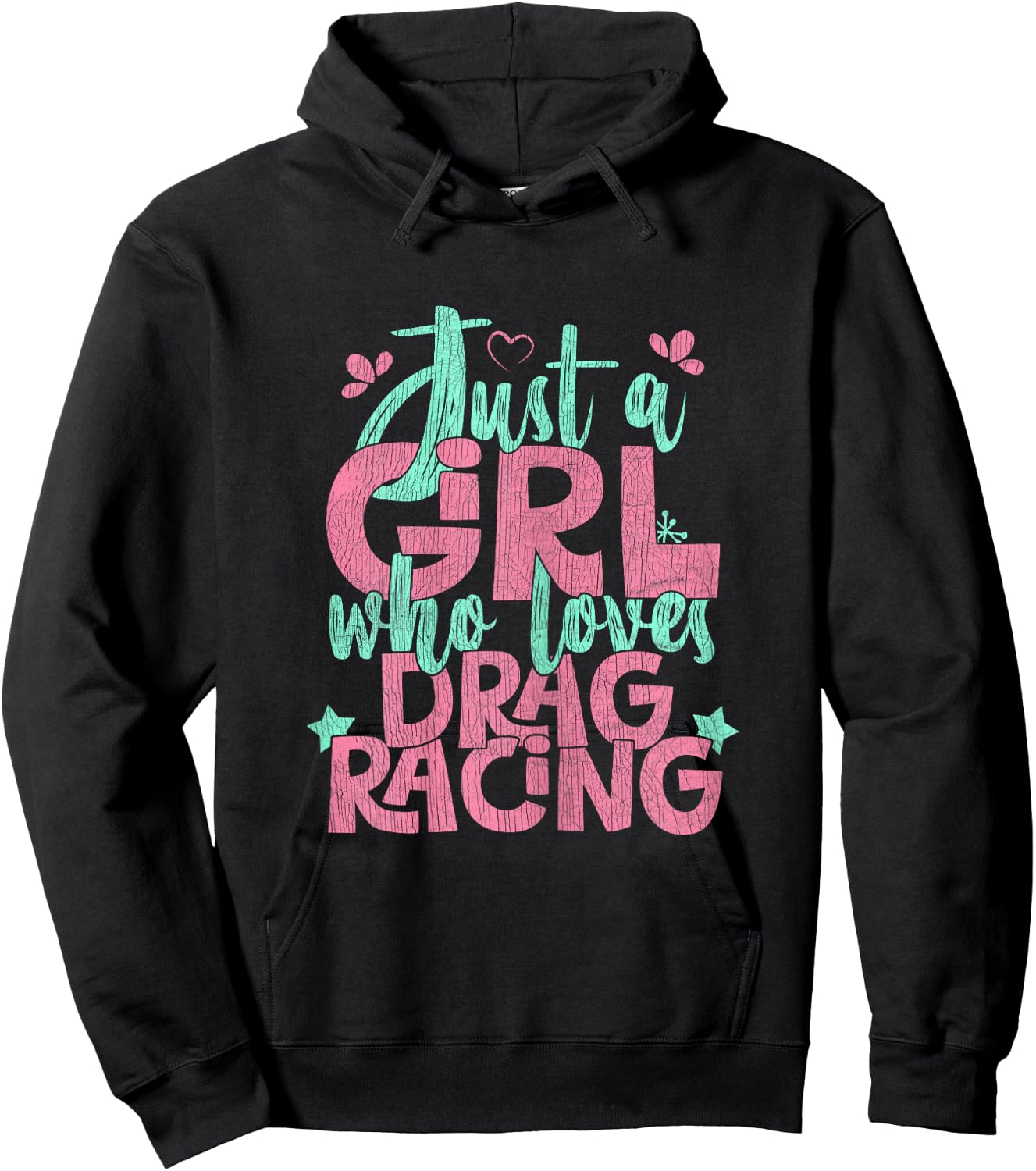 Just A Girl Who Loves Drag Racing Gift Hoodie - Hoodie | Black