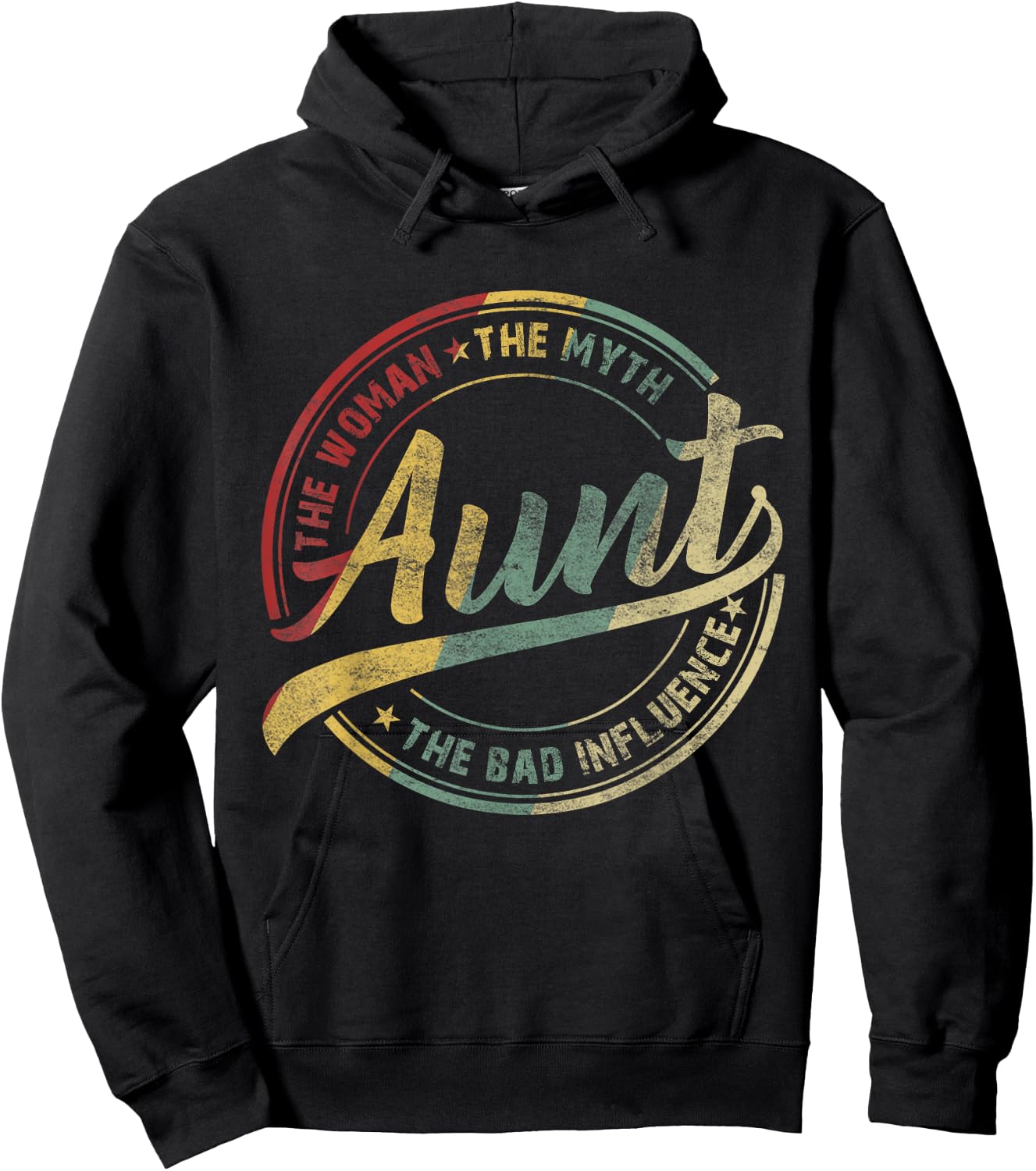 Vintage Aunt Woman Myth Bad Influence funny aunt gift Hoodie - Hoodie | Black