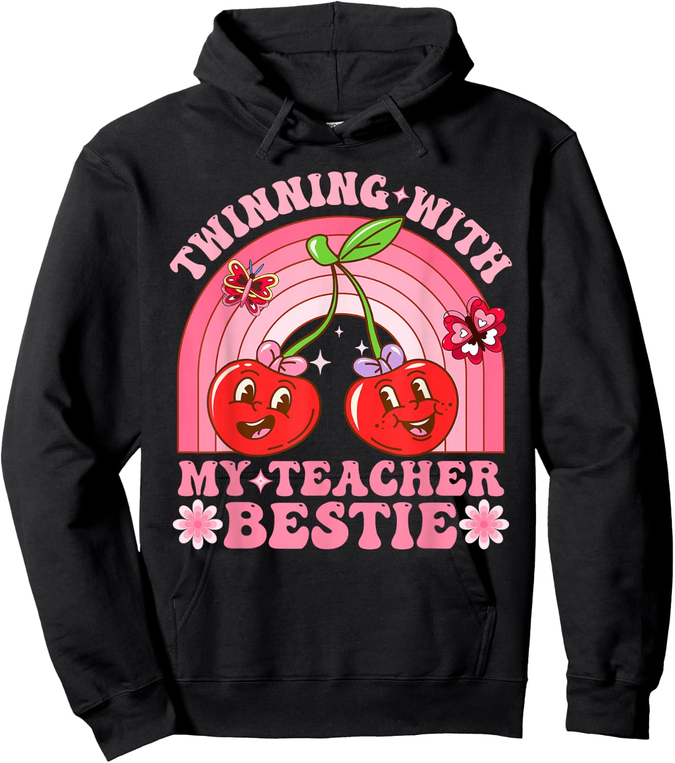 Twin Day Friends Teacher Twinning With My Bestie Matching Hoodie - Hoodie | Black