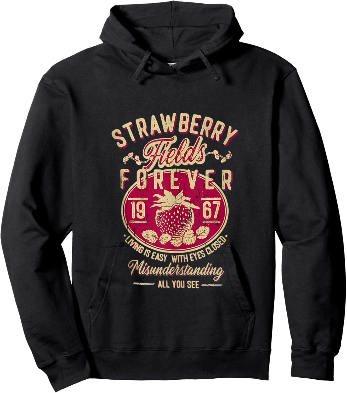 Strawberry Fields Forever 1967 Gifts for Music Lovers Fruit Hoodie - Hoodie | Black