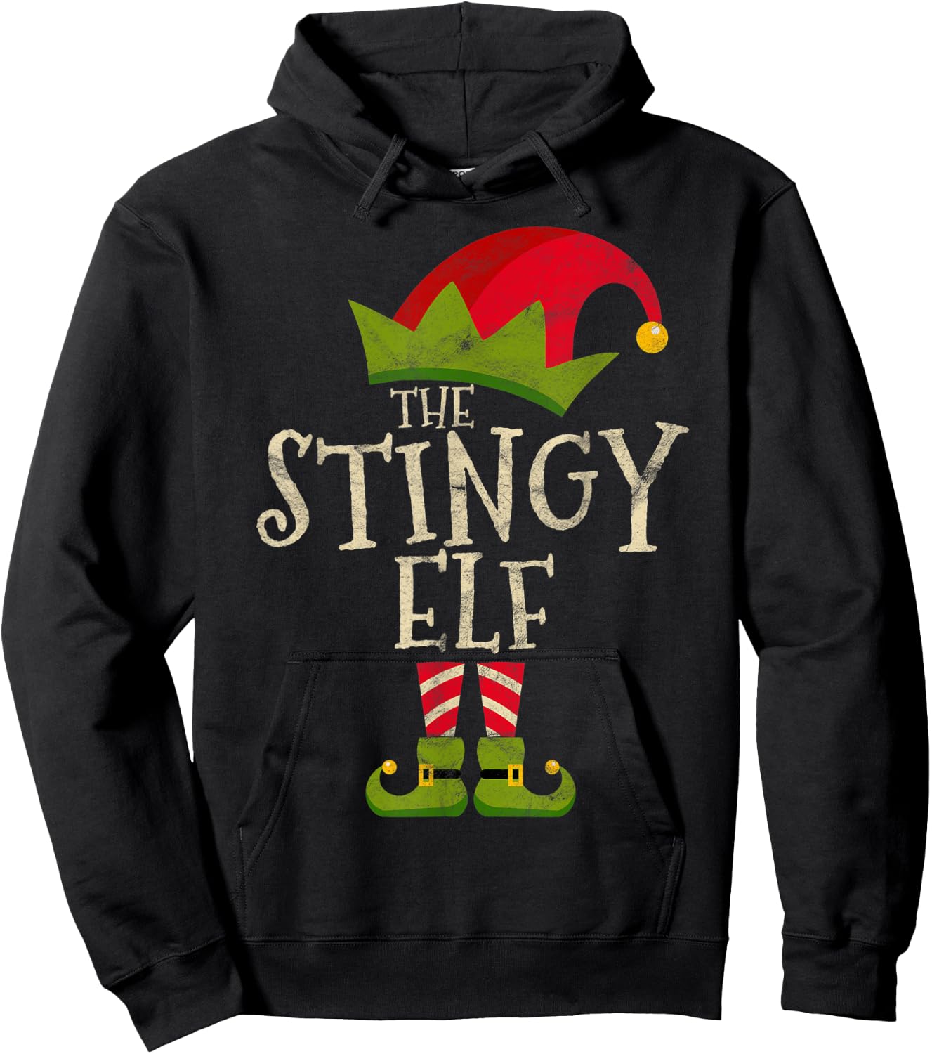 Easy The Stingy Elf Xmas Costume Family Group Gift Christmas Hoodie - Hoodie | Black