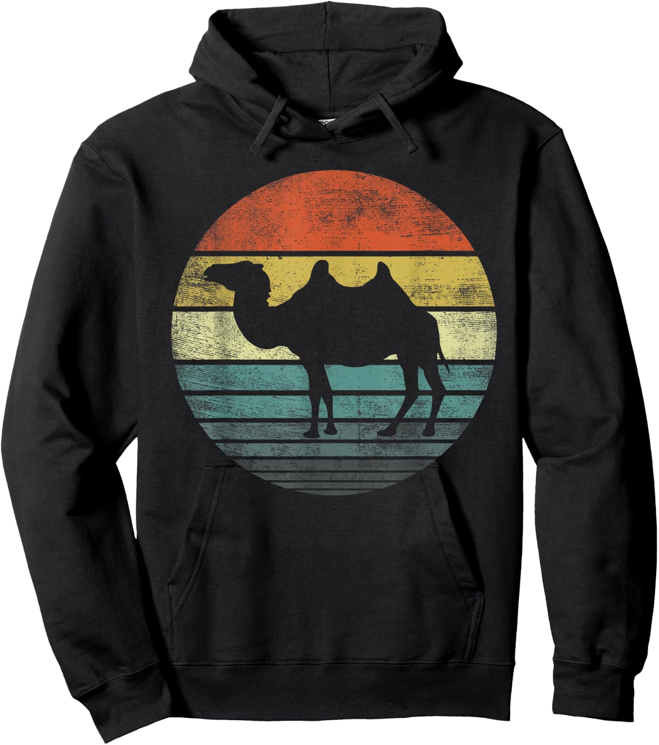 Camel Lover Gifts Retro Vintage Zoo Animal Silhouette Hoodie - Hoodie | Black