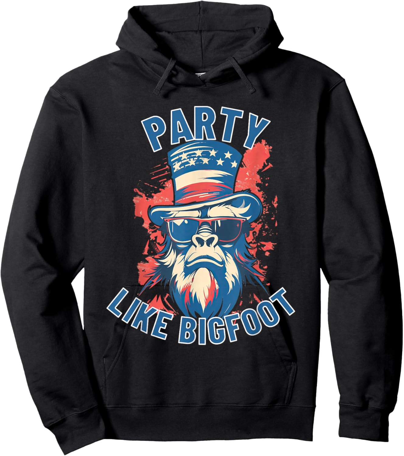 Party Like Bigfoot 1776 to 2026 USA Birthday Celebration Hoodie - Hoodie | Black