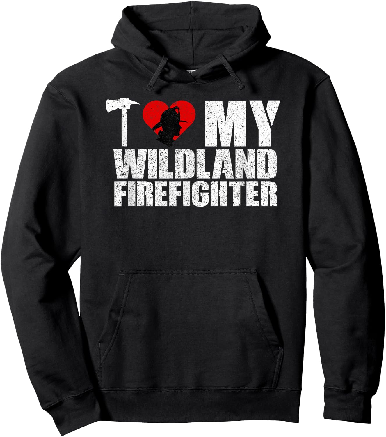 Love My Wildland Fireman Retro Hoodie - Hoodie | Black