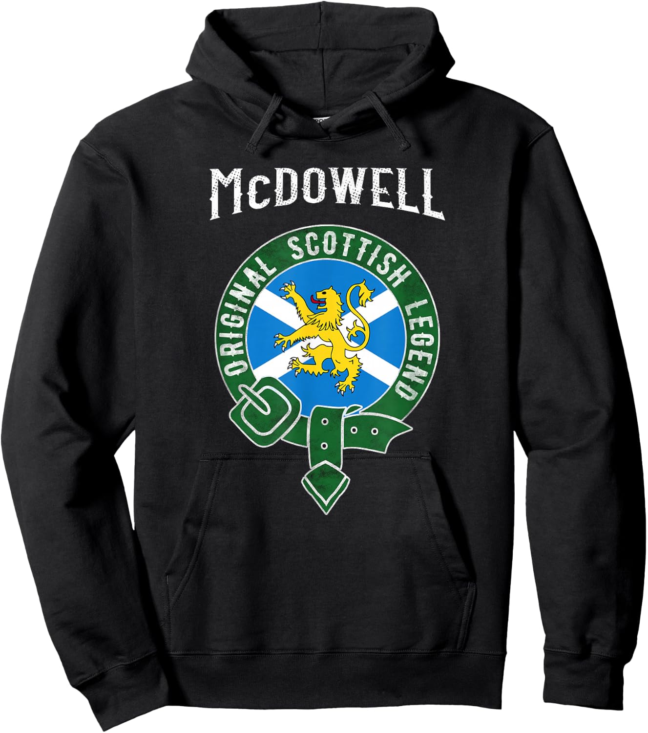 McDowell Clan Scottish Legend Scotland Flag Belt Hoodie - Hoodie | Black