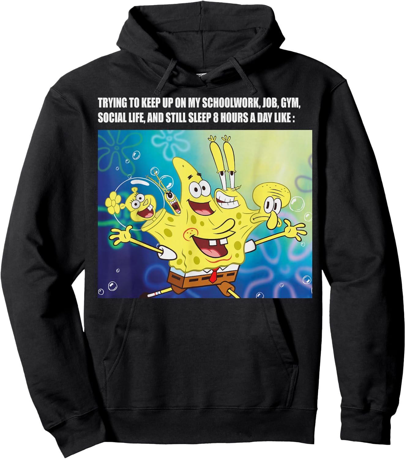 Spongebob Squarepants Gotta Keep Up Meme Hoodie - Hoodie | Black