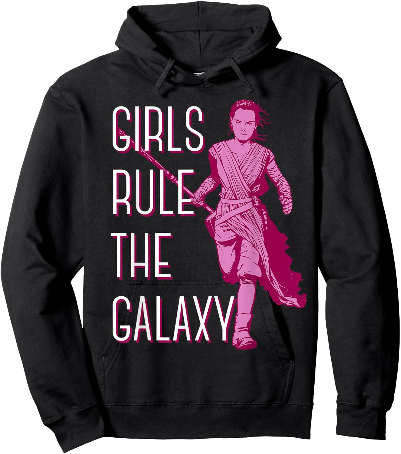 Star Wars Episode 7 Rey Girls Rule The Galaxy C2 Hoodie - Hoodie | Black