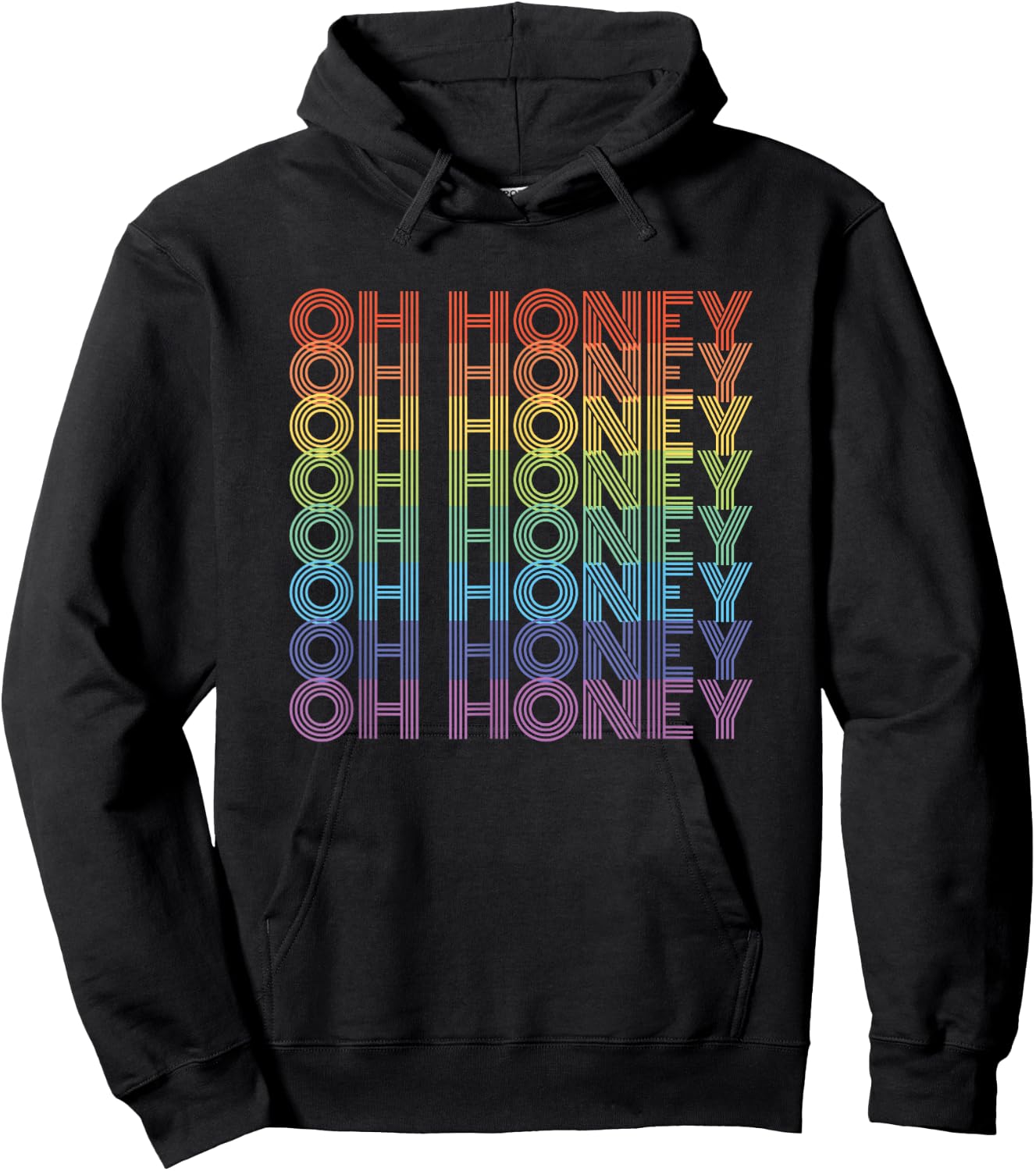 OH HONEY - Rainbow Vintage Gay Pride Hoodie - Hoodie | Black