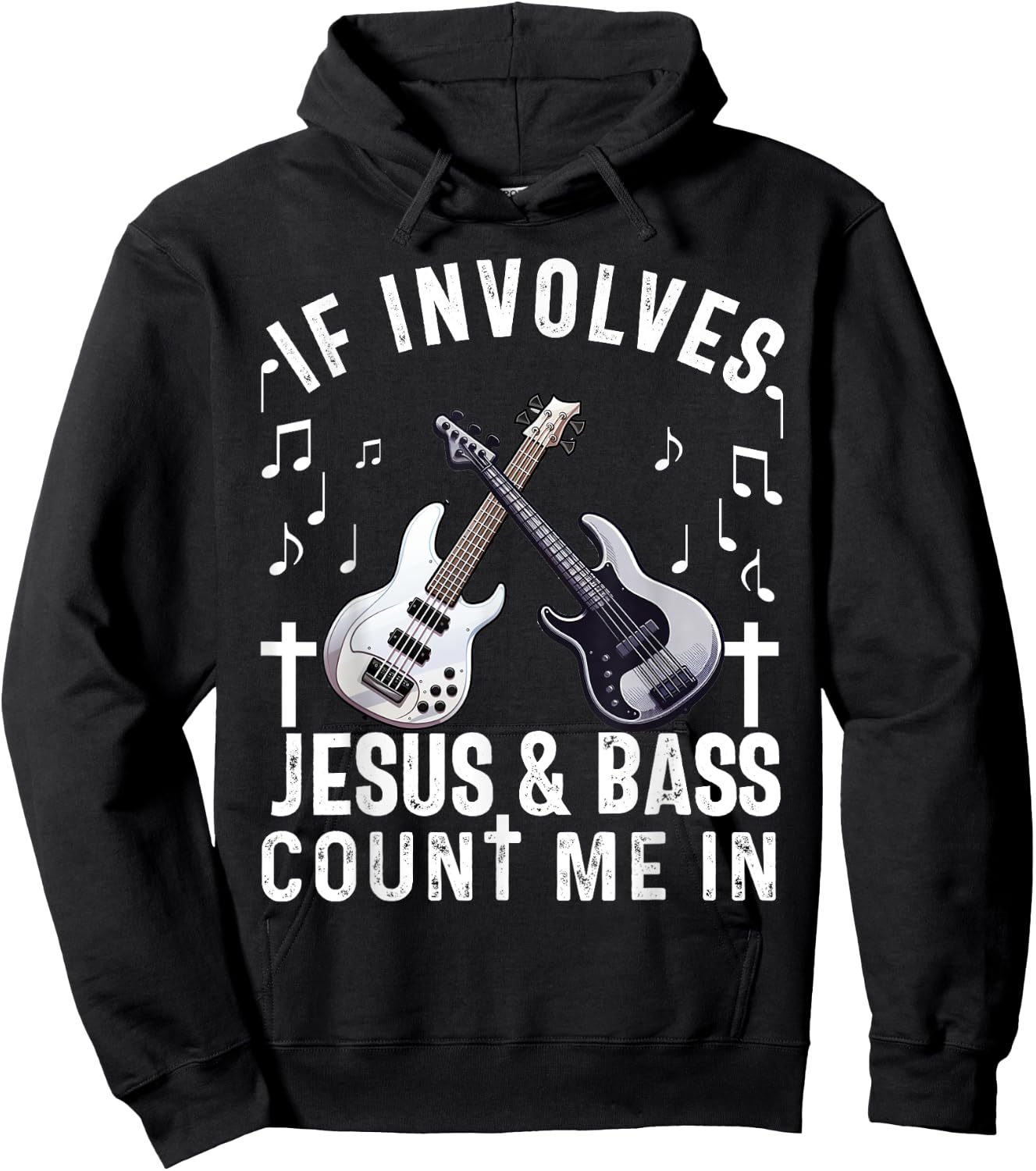 Christian Bass Guitar Player Worship Jesus Bassist Music Hoodie - Hoodie | Black
