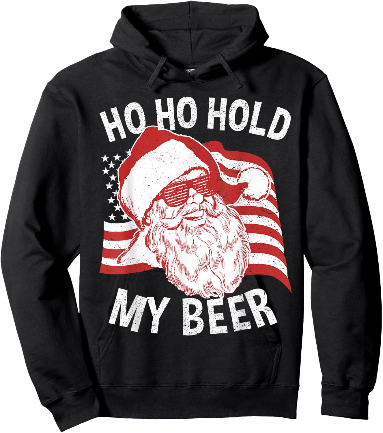 Christmas In July Shirt | Santa Ho Ho Hold My Beer Hoodie - Hoodie | Black