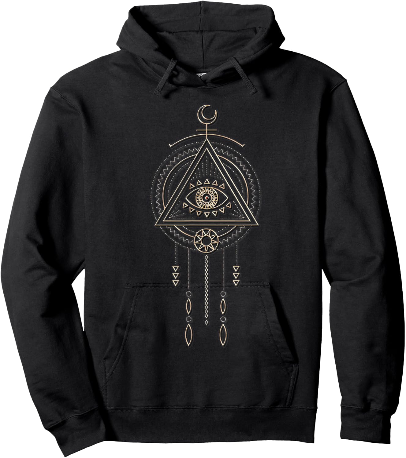 Tribal Shaman Watching Eye T Shirt Mandala Sacred Geometry Hoodie - Hoodie | Black