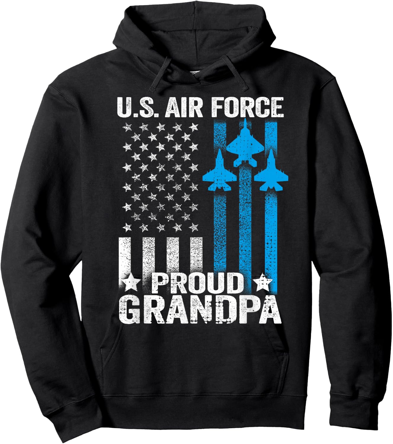 Proud Grandpa US Air Force T Shirt - USAF Shirt Hoodie - Hoodie | Black