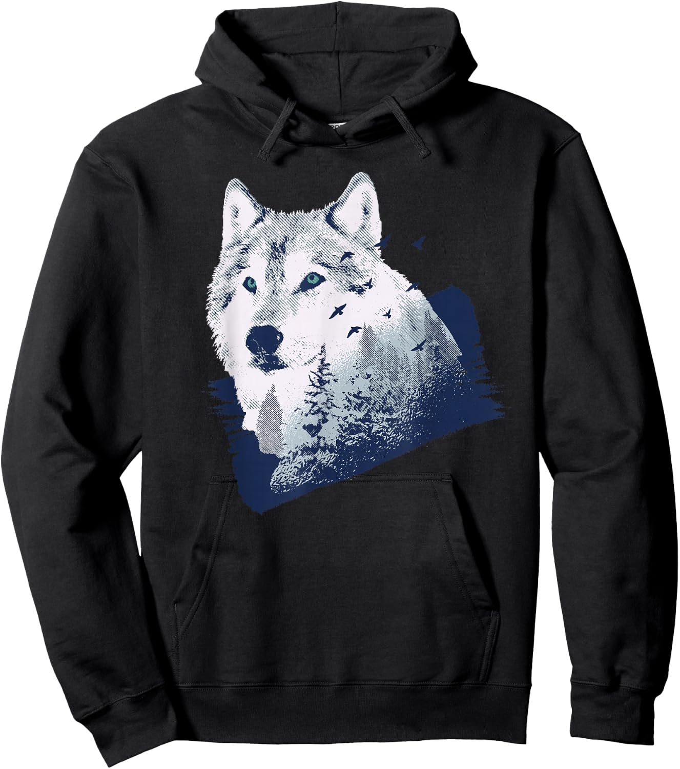 Wolf Nature Forest Outdoor Wolves Hiking Wolf Lover Gift Hoodie - Hoodie | Black