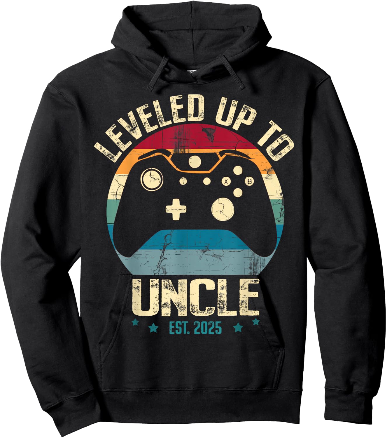I Leveled Up To Uncle 2025 Promoted To First Time New Uncle Hoodie - Hoodie | Black