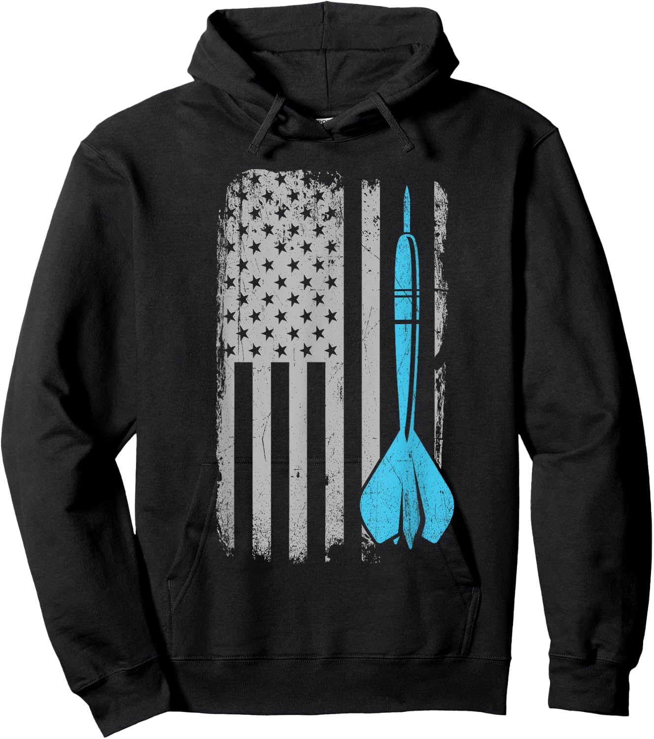 Throwing Darts - Vintage USA American Flag for Dart Players Hoodie - Hoodie | Black