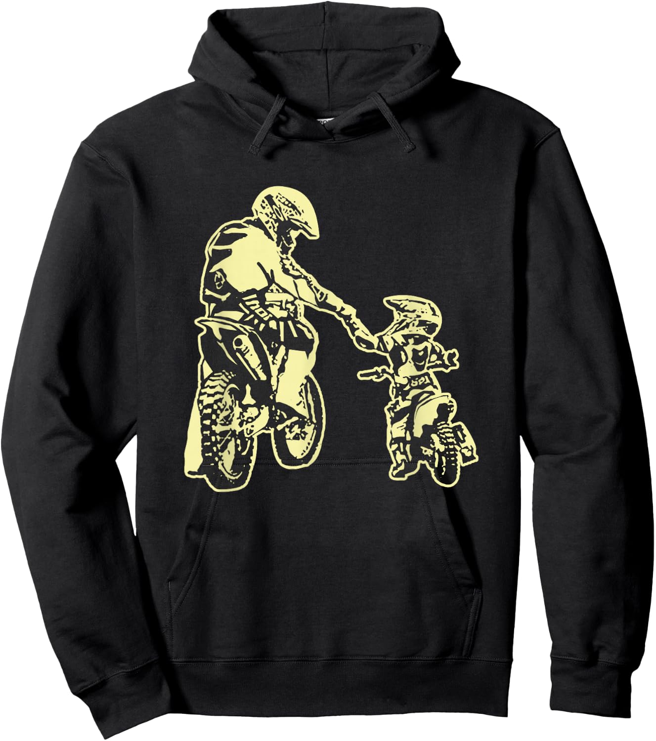 Father and Son Dirt Bike Racer Dirt Road Racing Motorcycle Hoodie - Hoodie | Black