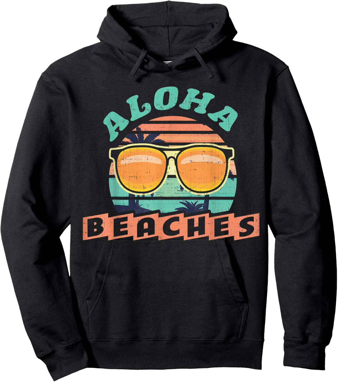 Aloha Beaches Funny Hawaii Vacation Hoodie - Hoodie | Black