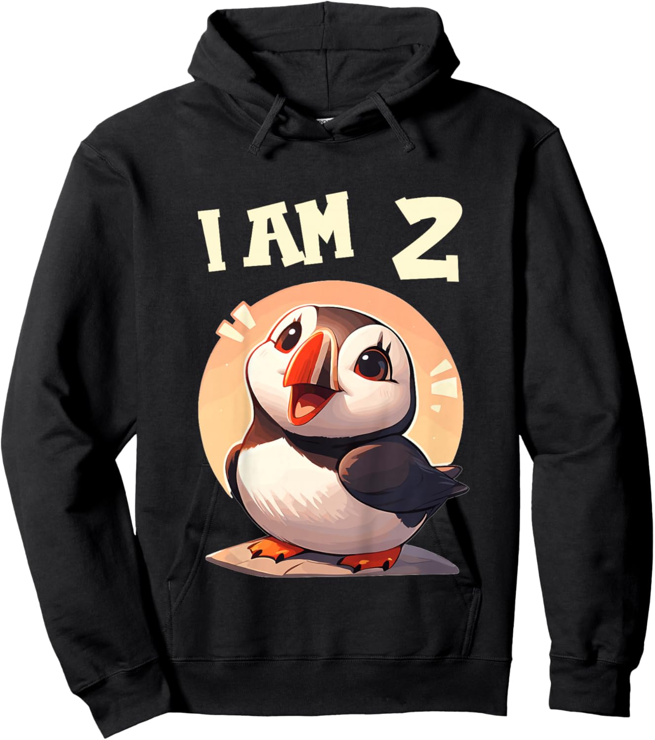Kids 2 Years old 2 birthday Puffins Boy Girl Puffin Hoodie - Hoodie | Black