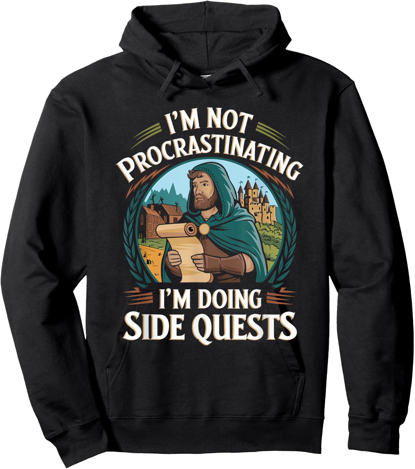 I'm Not Procrastinating Funny Side Quests Gamer Hoodie - Hoodie | Black