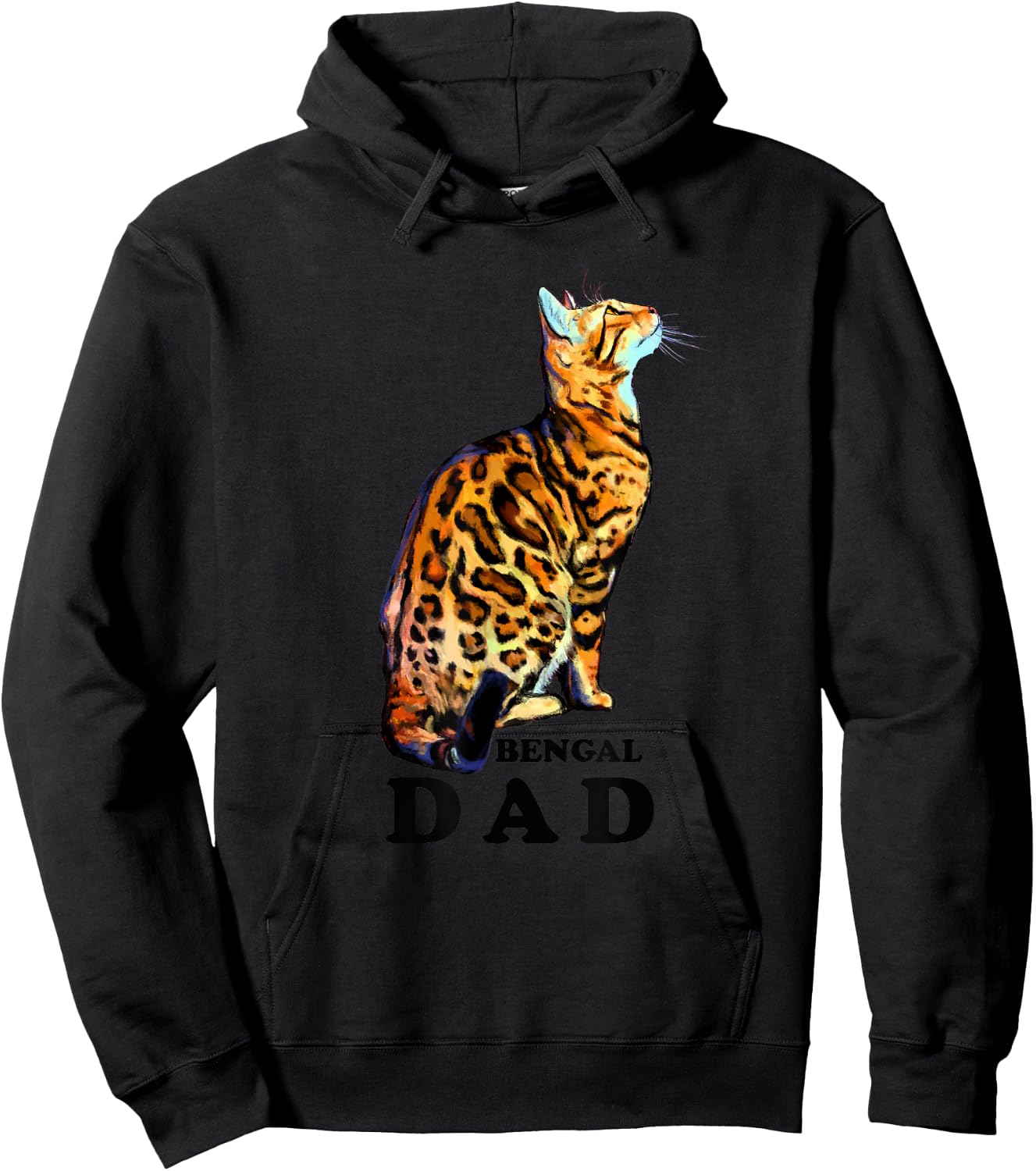 Domestic Brown Rosetted Bengal Cat - Bengal Dad - Cats - Cat Hoodie - Hoodie | Black