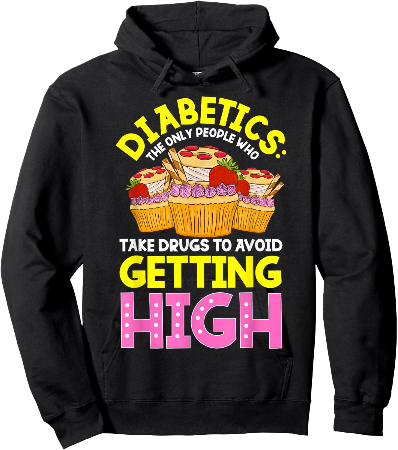 Type 2 Diabetes Awareness Cute Diabetics Sweets Hoodie - Hoodie | Black