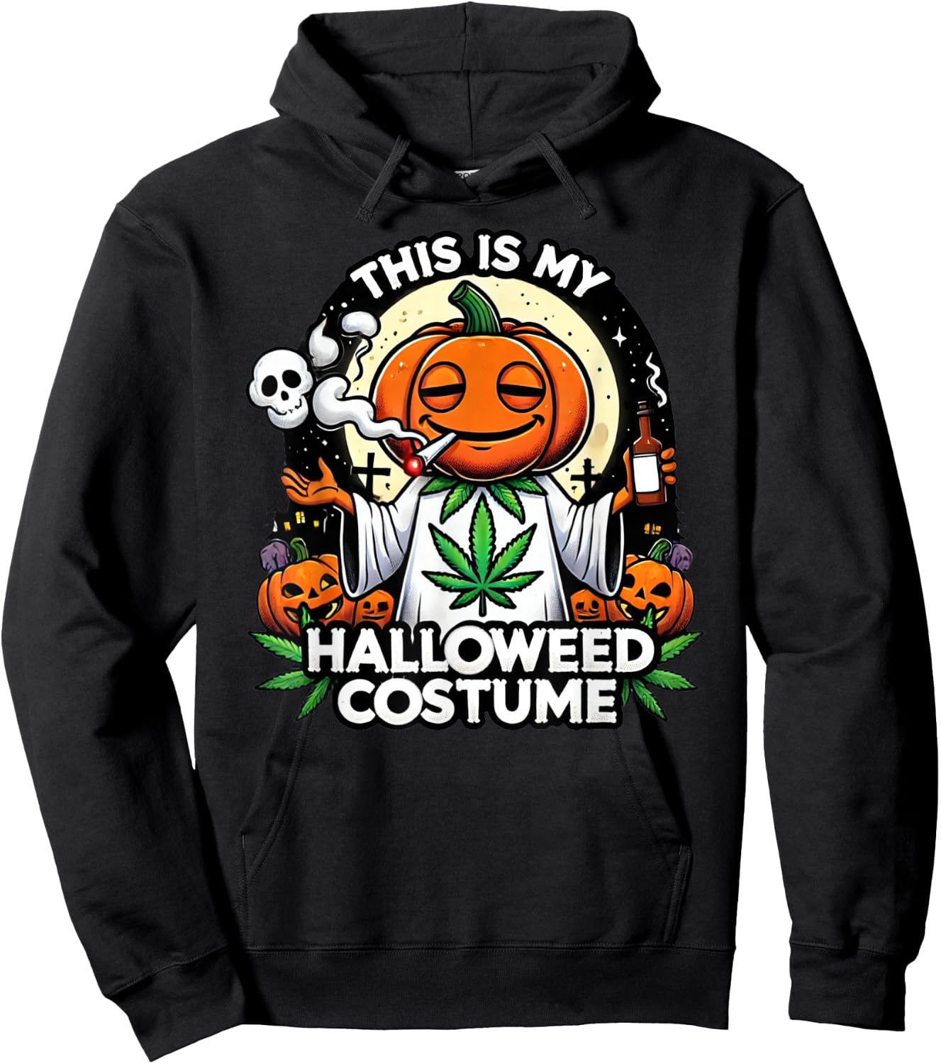 Halloween Costume Marijuana Cannabis Weed Funny 420 Humor Hoodie - Hoodie | Black