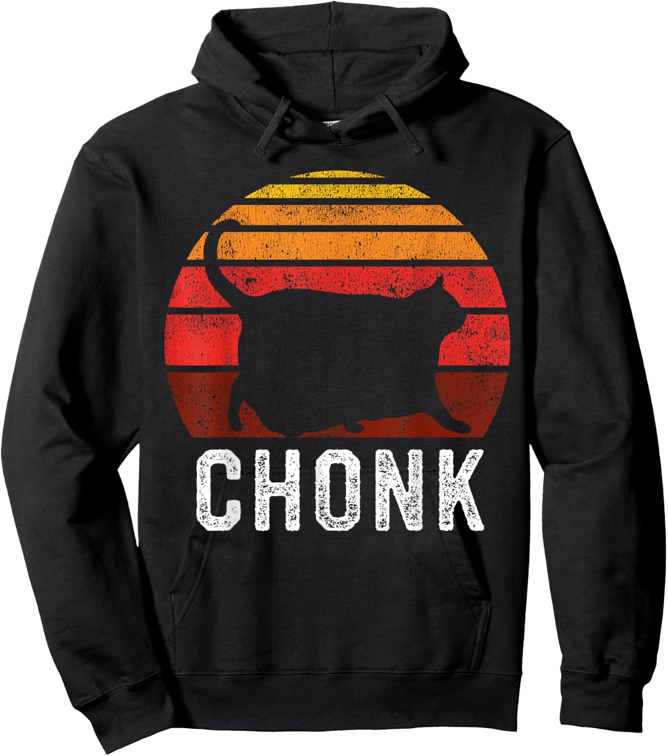 Funny Fat Cats Meme, Chonk Cat Hoodie - Hoodie | Black