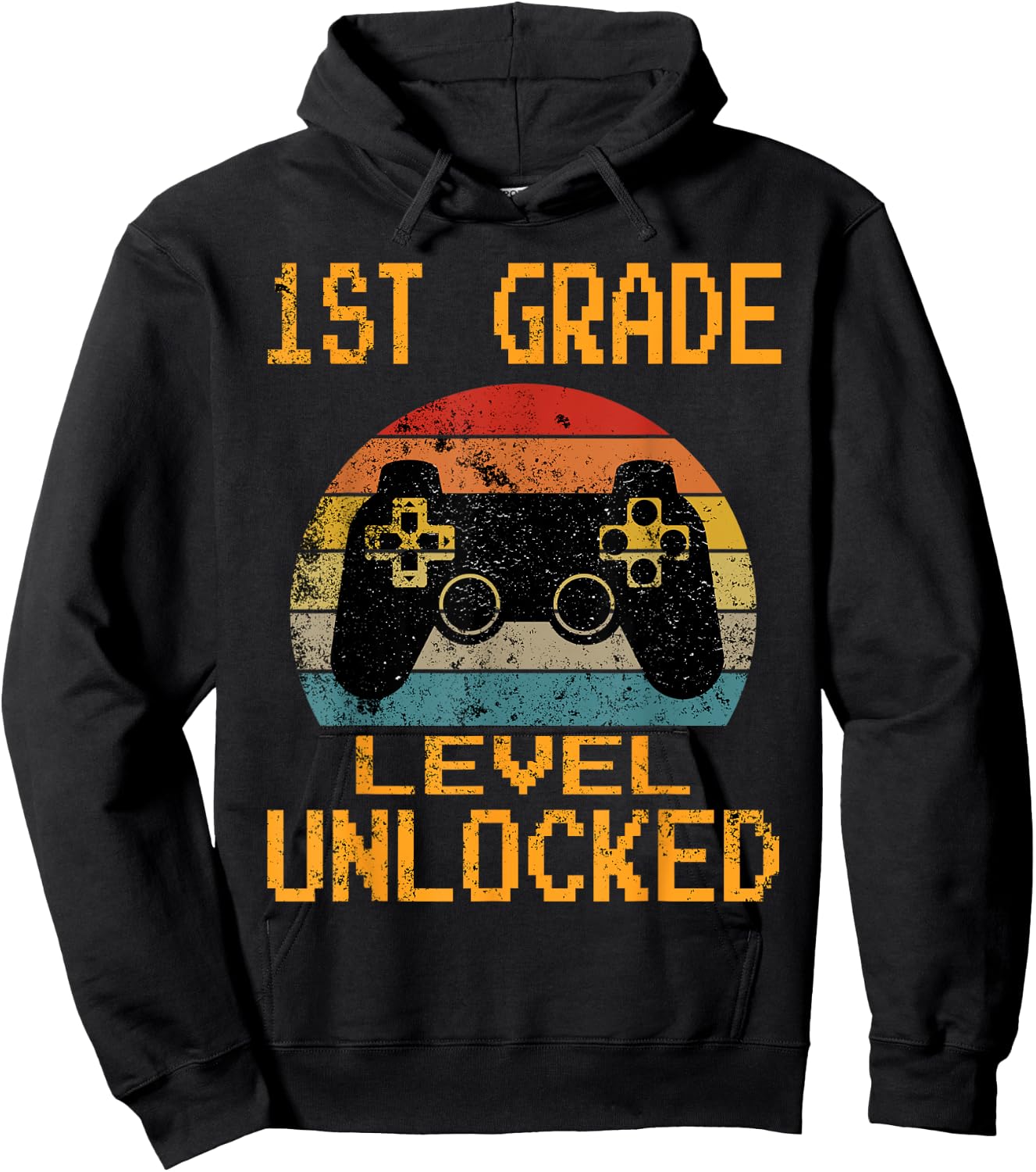 First Grade Level Unlocked Gamer 1st Day Of School Boys Hoodie - Hoodie | Black