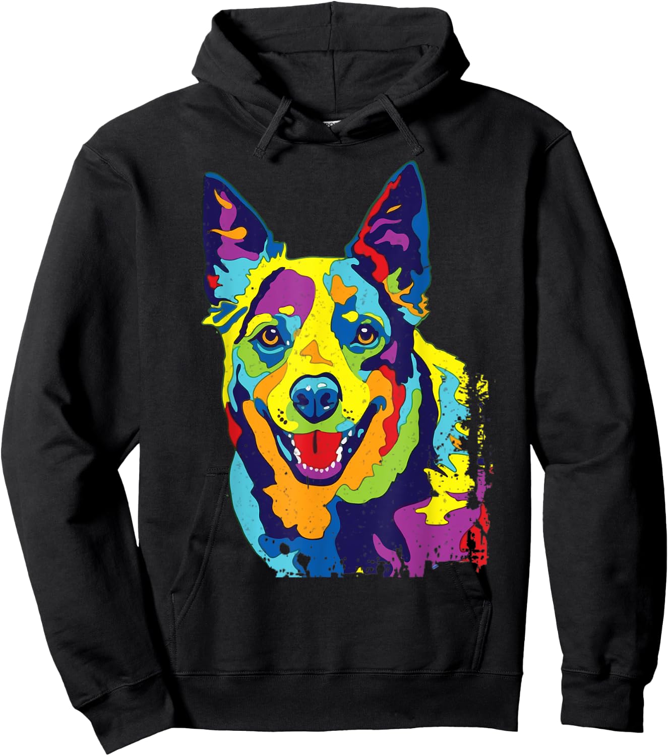 Cattle Dog Shirt Funny Australian Cattle Dog Pop-Art Shirt Women Girls Kids Hoodie - Hoodie | Black