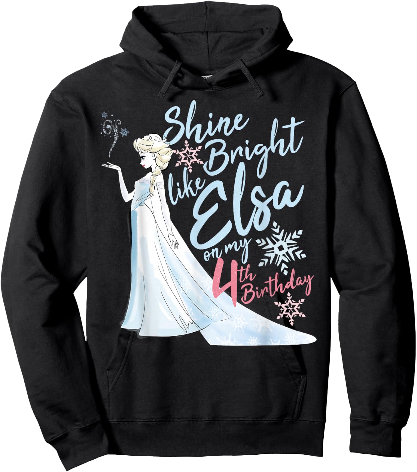 Disney Frozen Elsa Shine Bright On My 4th Birthday Hoodie - Hoodie | Black