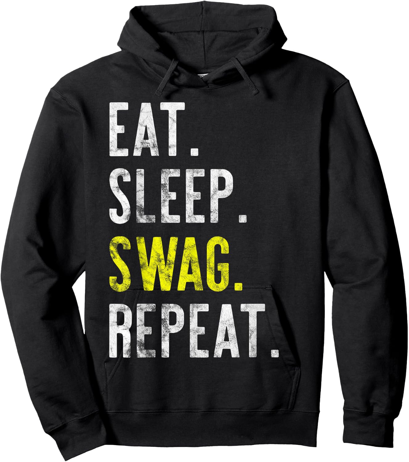 Eat Sleep SWAG Repeat Distressed Hoodie - Hoodie | Black