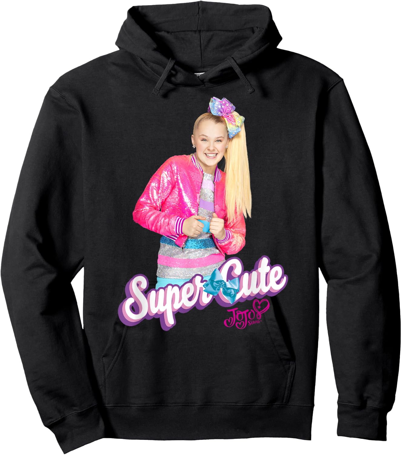 Nickelodeon JoJo Siwa Super Cute Pink Jacket Portrait Hoodie - Hoodie | Black