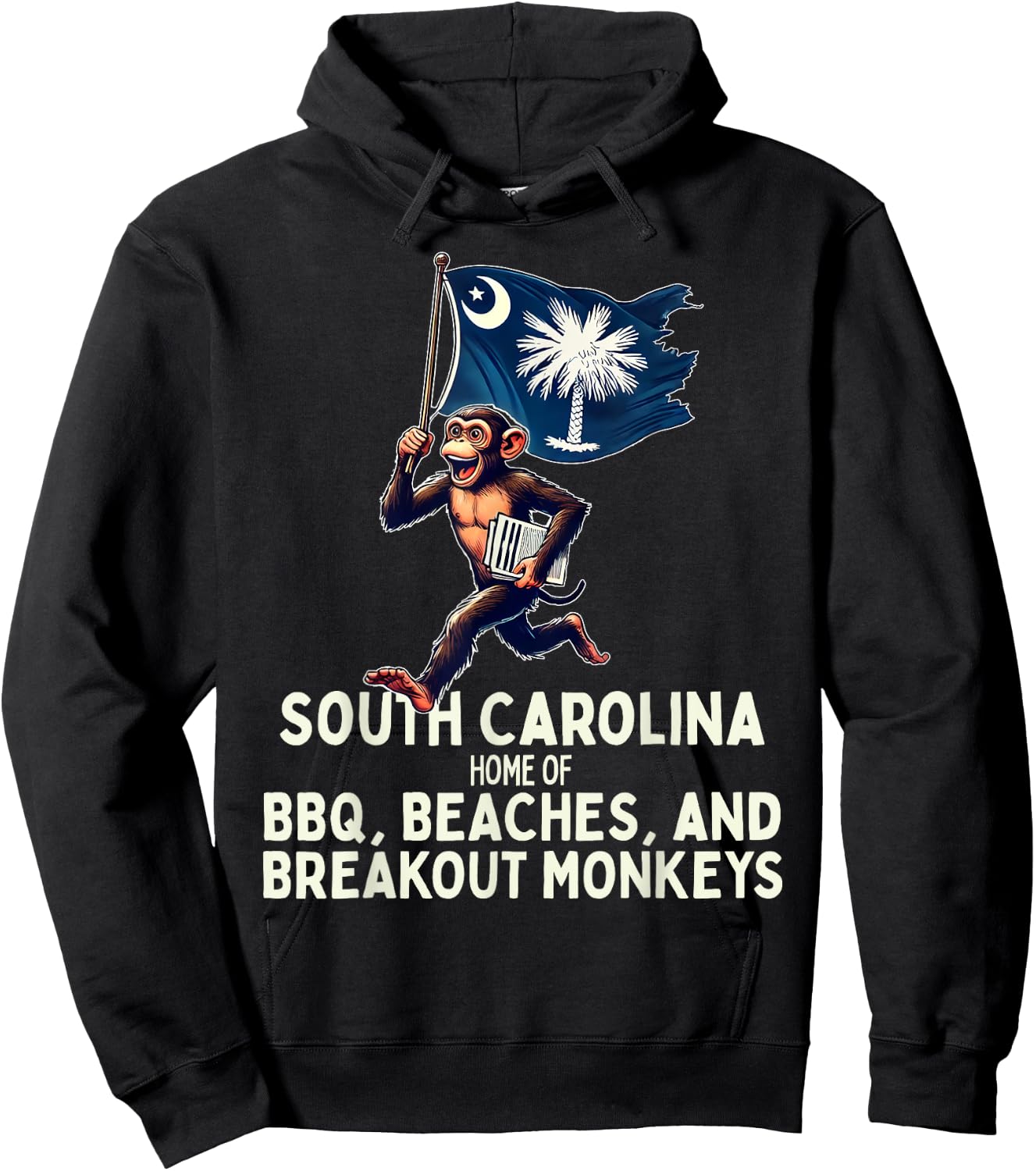 South Carolina Monkey Escape - Funny Runaway Money SC Hoodie - Hoodie | Black