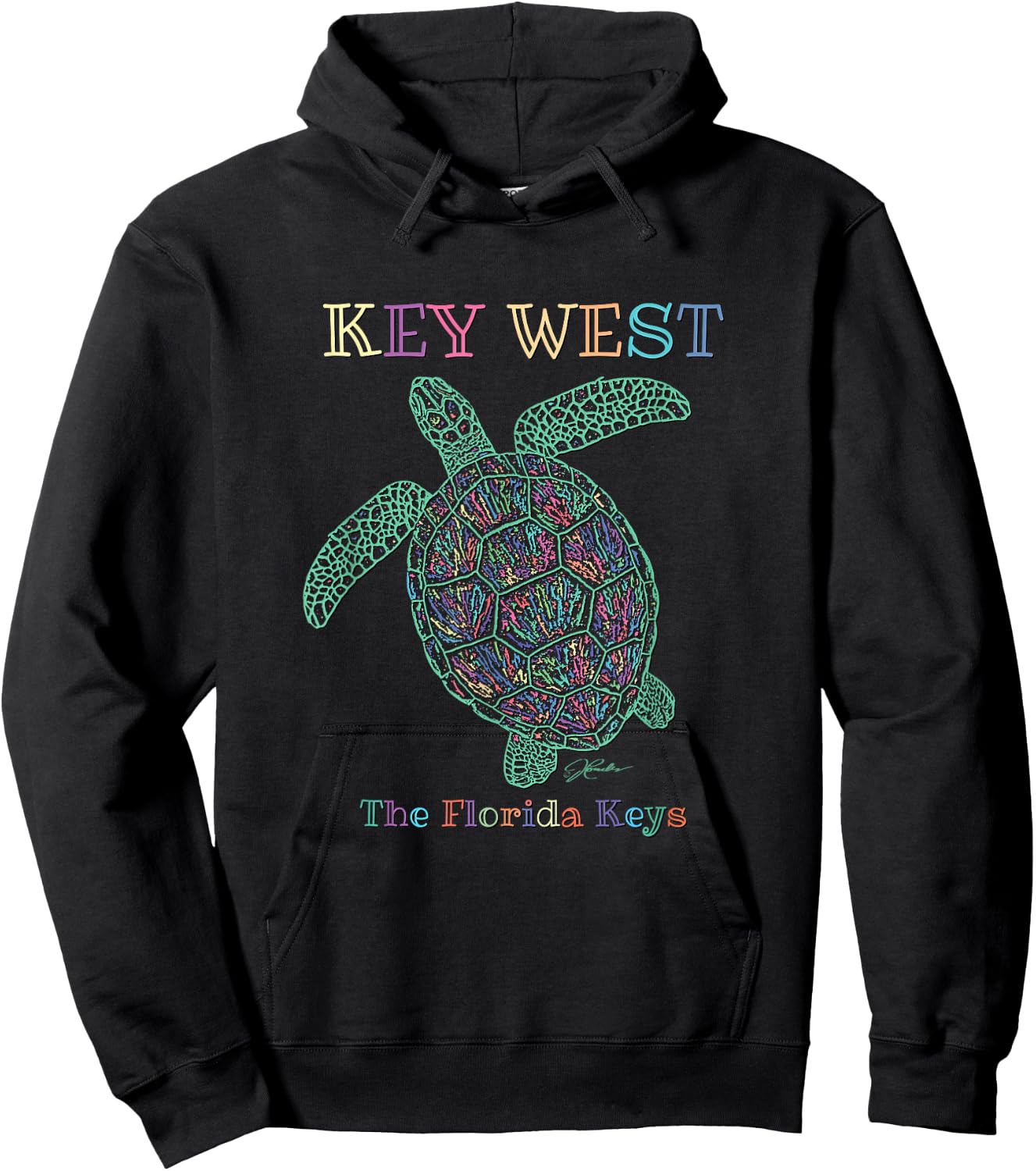JCombs: Key West, The Florida Keys, Sea Turtle Hoodie - Hoodie | Black