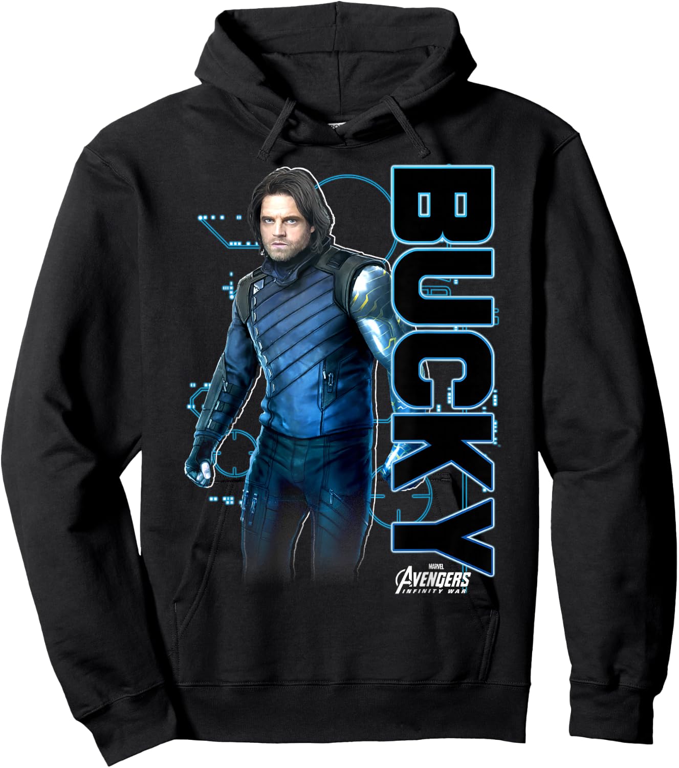 Marvel Avengers Infinity War Bucky Tech Graphic Hoodie - Hoodie | Black