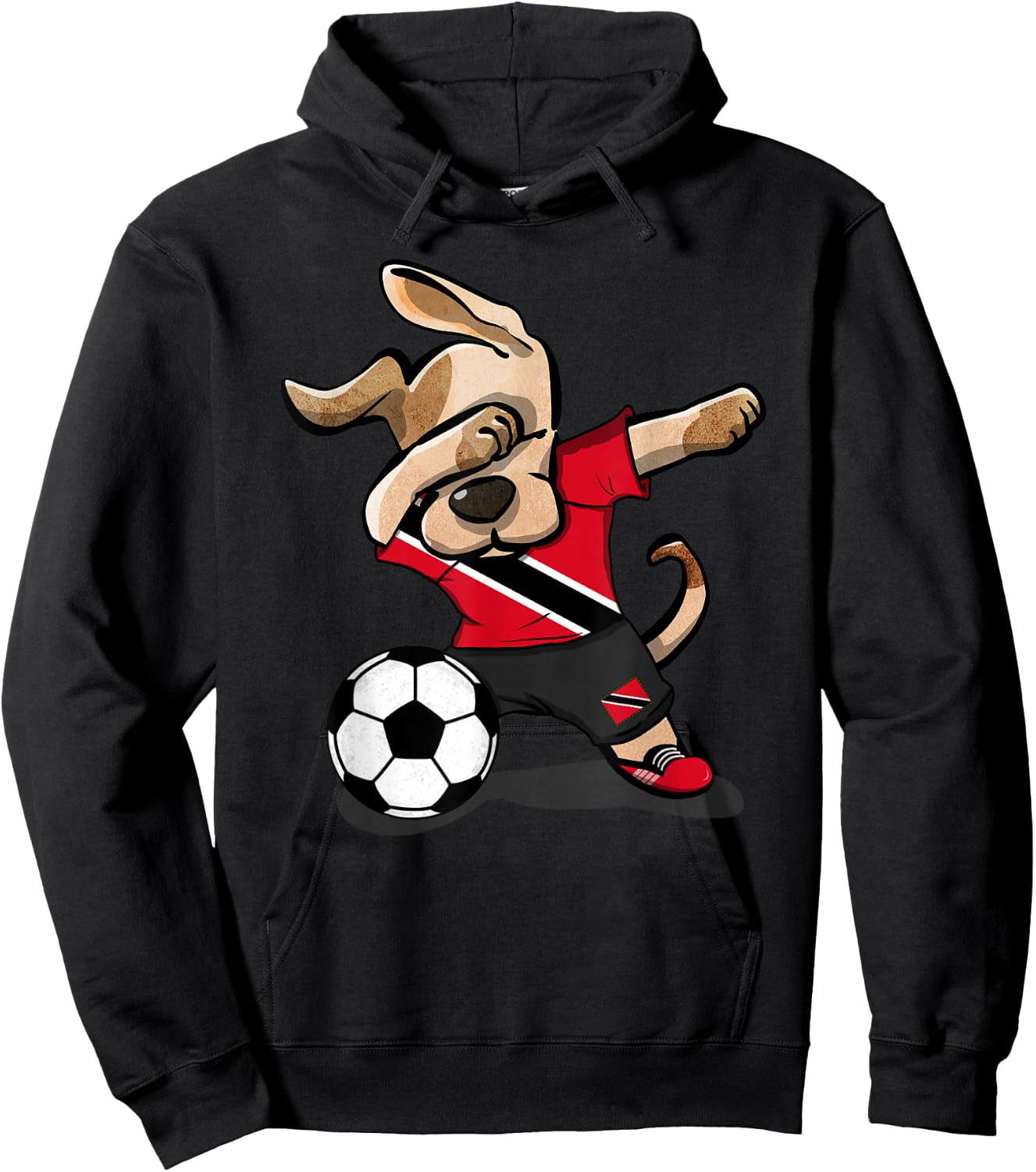 Dabbing Dog Trinidad and Tobago Soccer Jersey Football Lover Hoodie - Hoodie | Black
