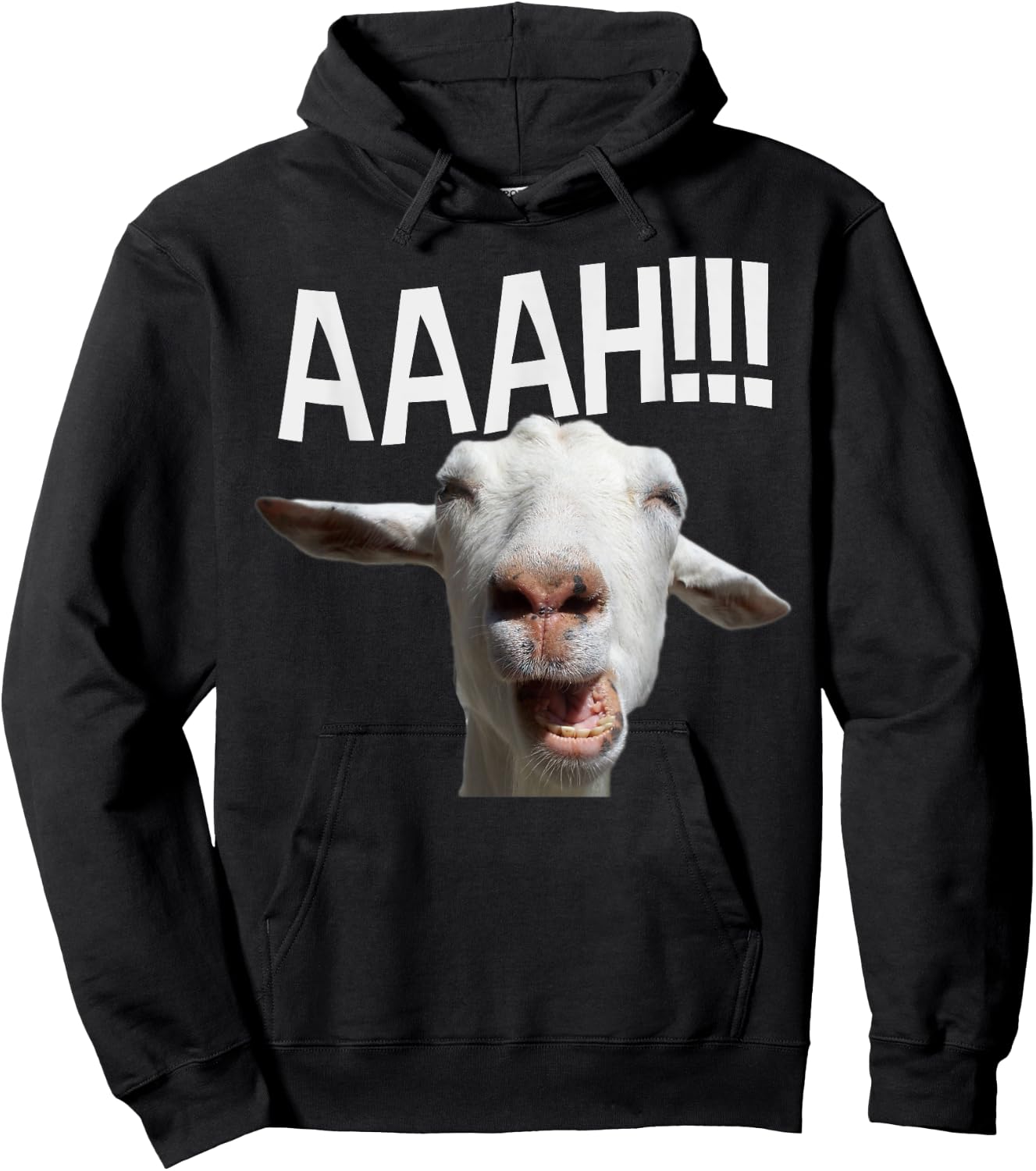 Halloween Screaming Goat AAAH!!! Funny Crazy Goat Print Hoodie - Hoodie | Black