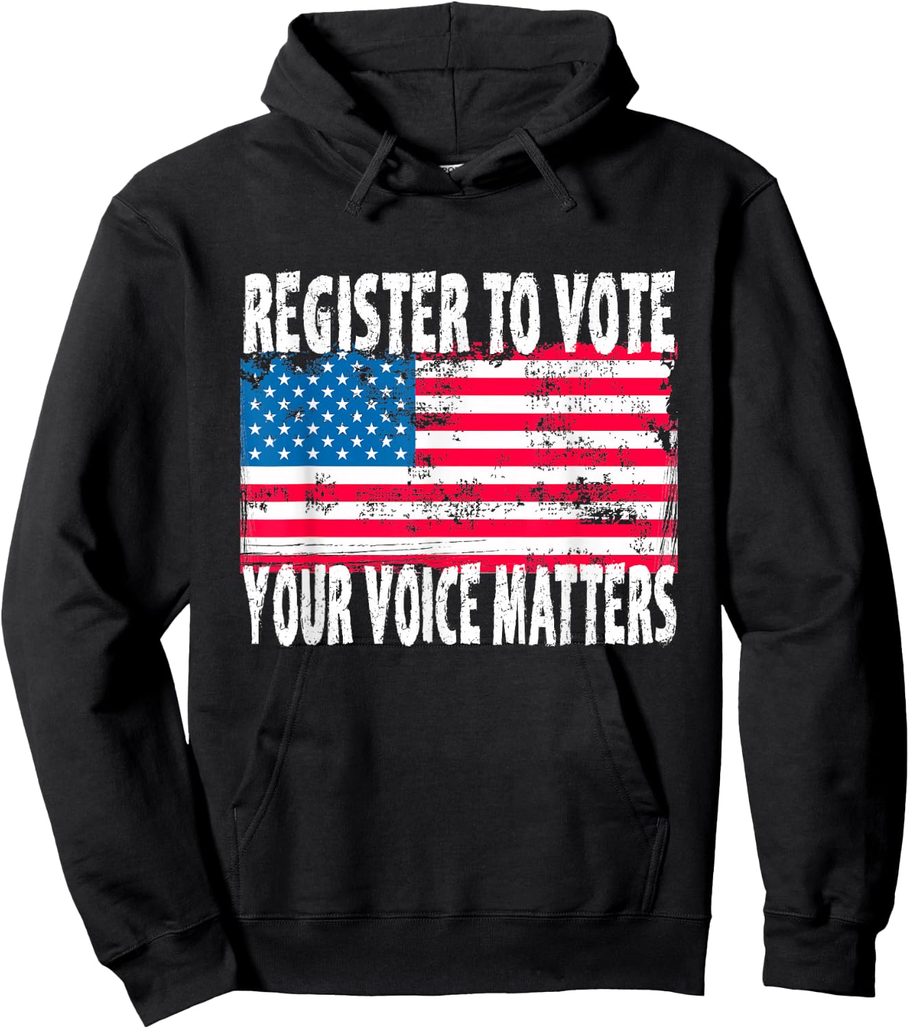 US Flag Register To Vote - Your Voice Matters Voter Election Hoodie - Hoodie | Black