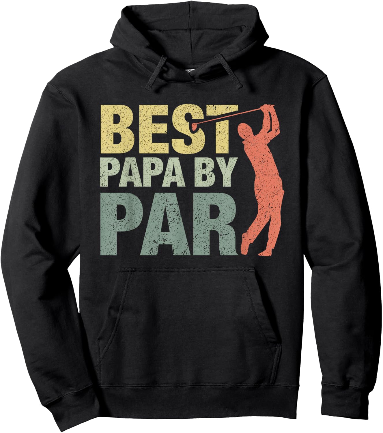 Funny Best Papa By Par Father's Day Golf Gift Grandpa Hoodie - Hoodie | Black