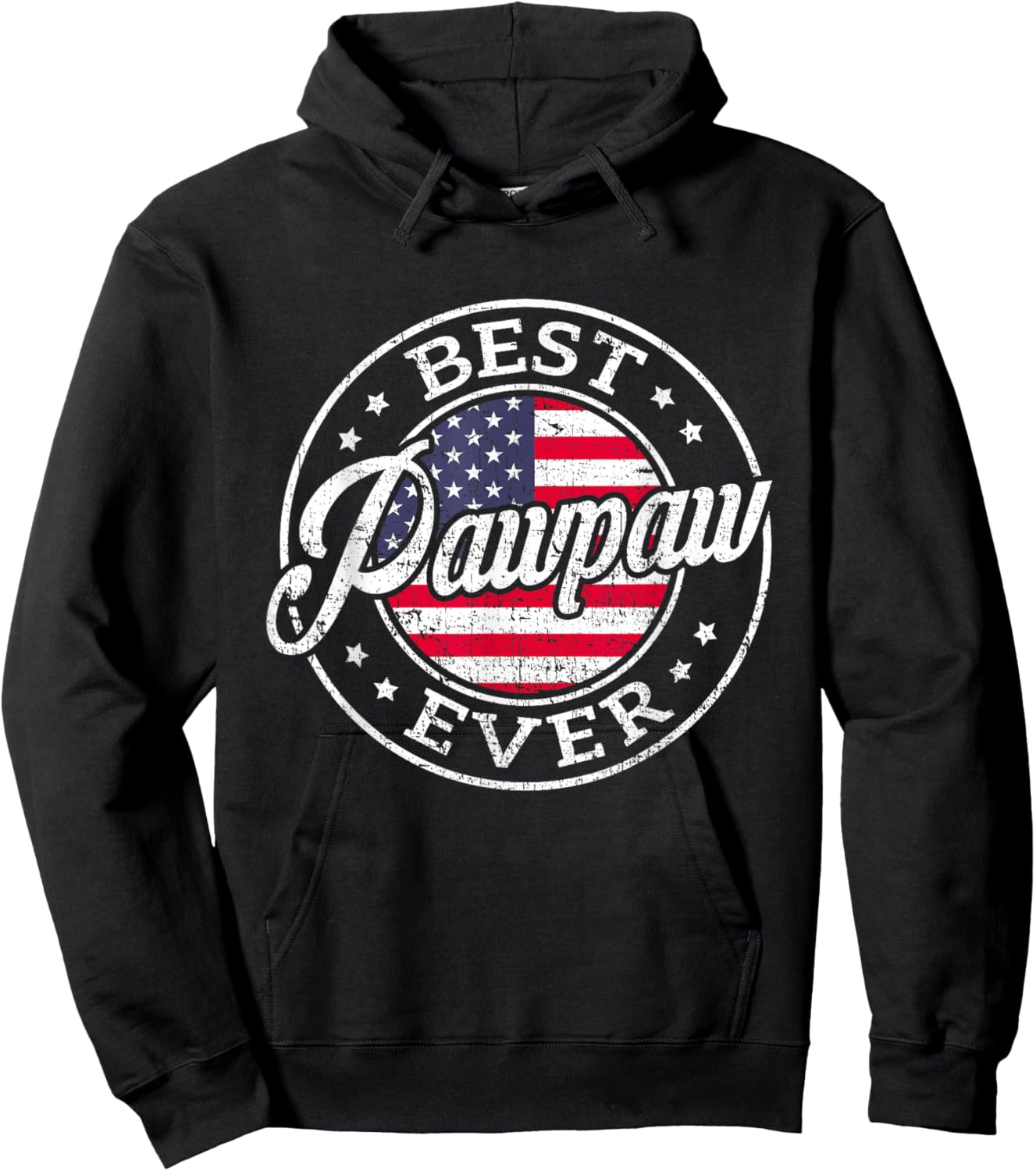 Best Pawpaw Ever USA Flag Fathers Day Family Hoodie - Hoodie | Black
