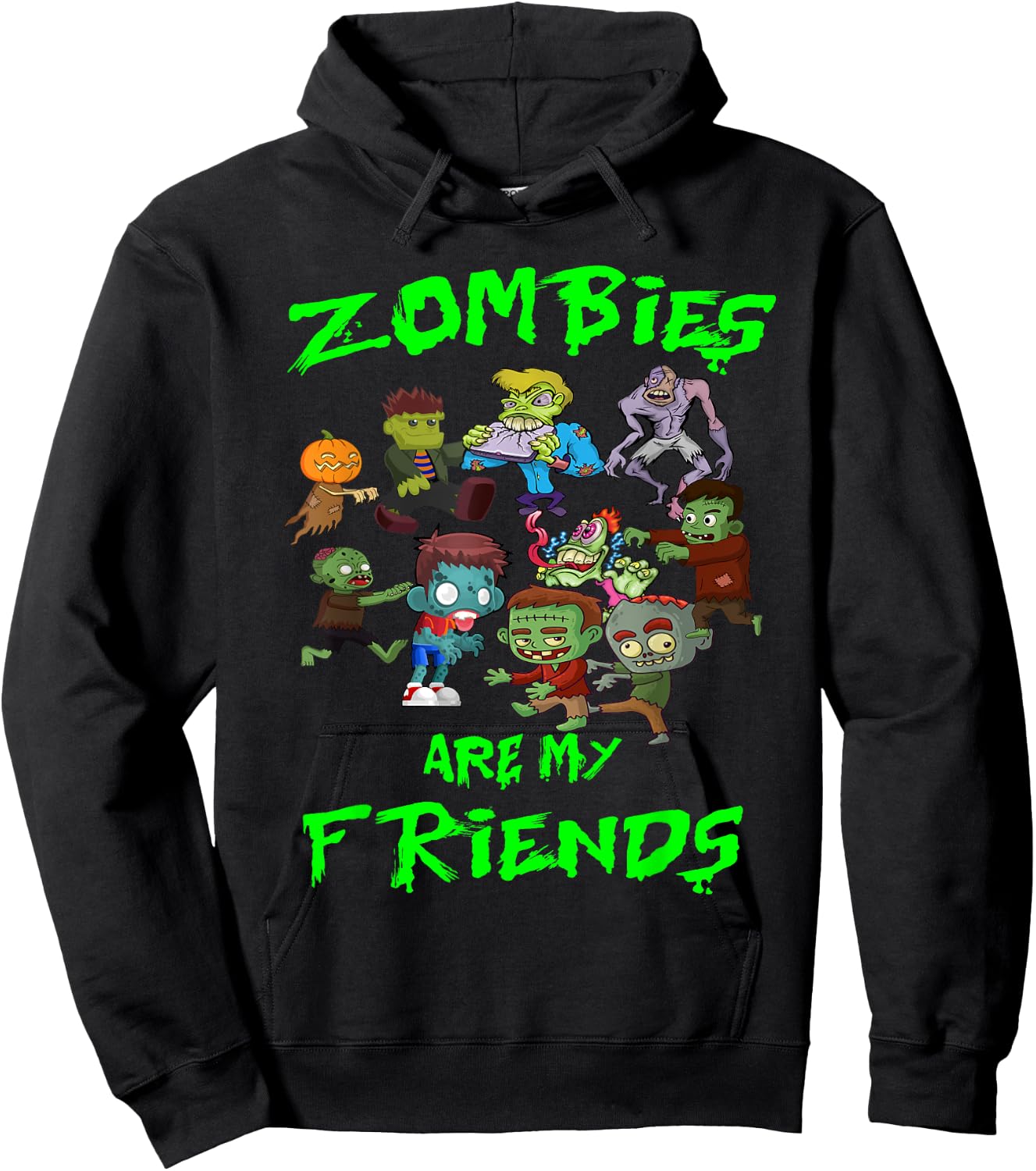Zombies Are My Friends Halloween Hoodie - Hoodie | Black