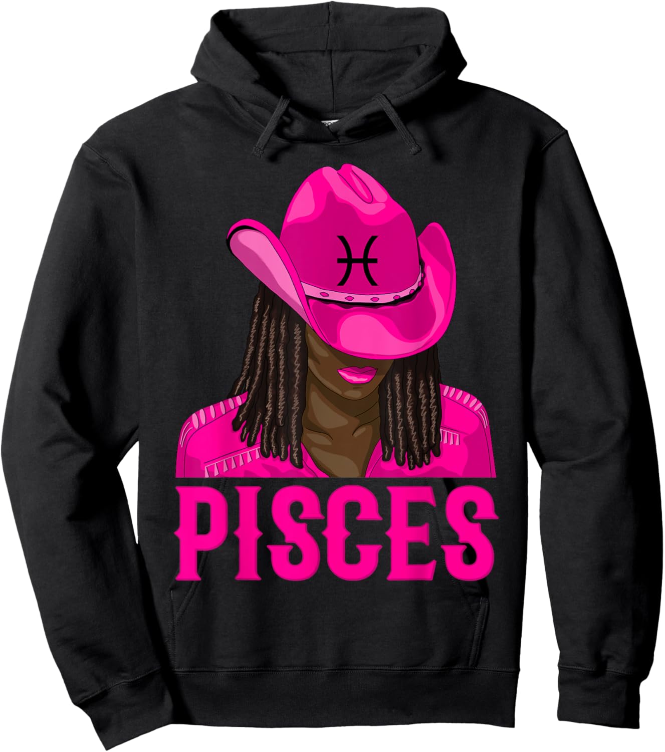 Pisces Western Cowgirl African American Black Women Hoodie - Hoodie | Black