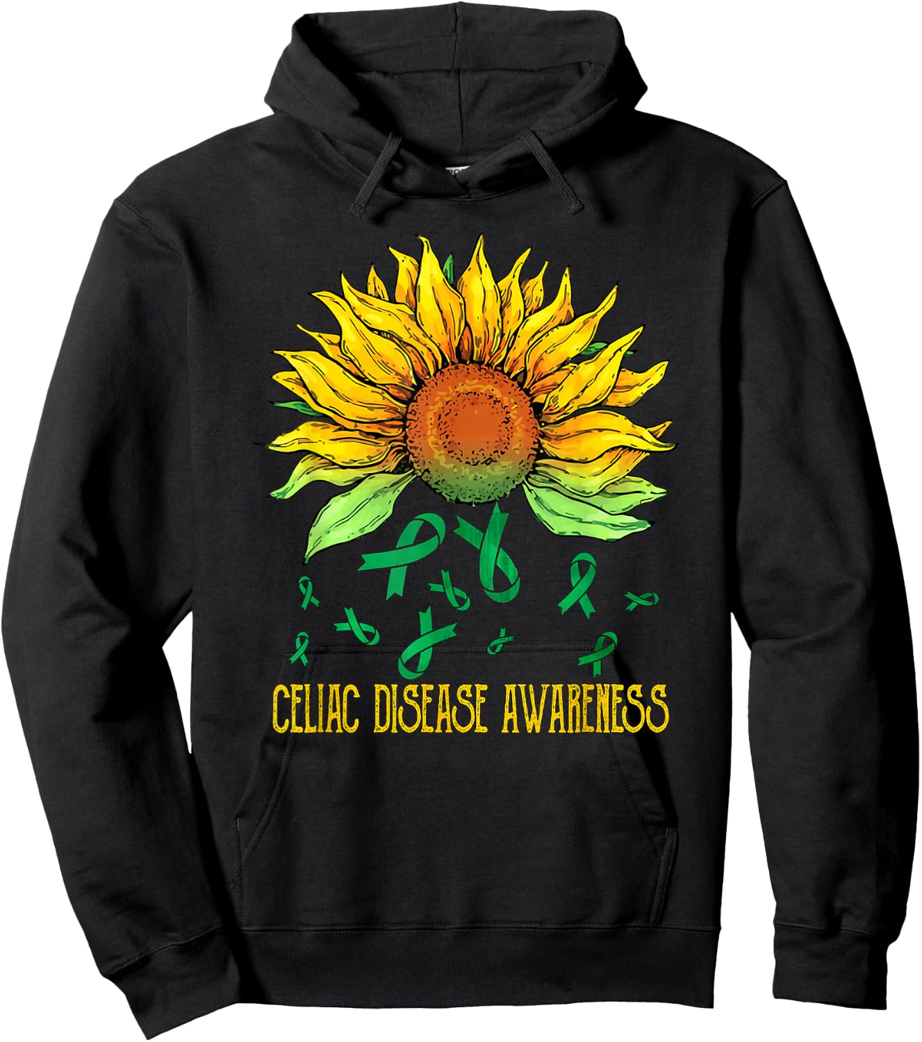 Celiac Disease Awareness Sunflower Hoodie - Hoodie | Black