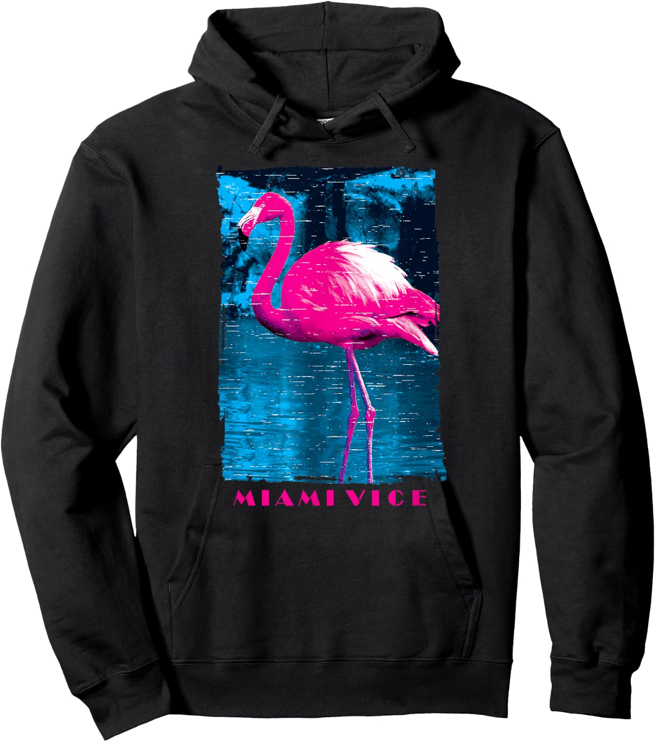 Miami Vice Original Pink Flamingo Hoodie - Hoodie | Black