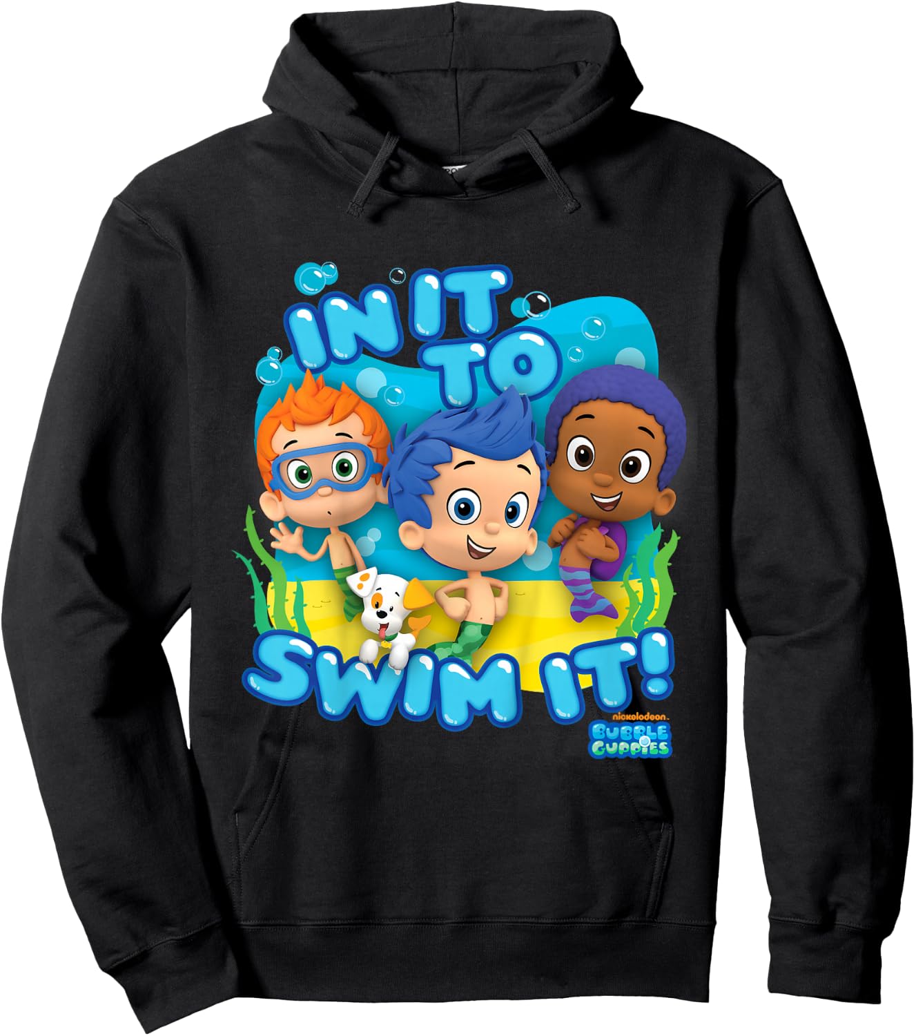 Kids Bubble Guppies in It to Swim It Hoodie - Hoodie | Black