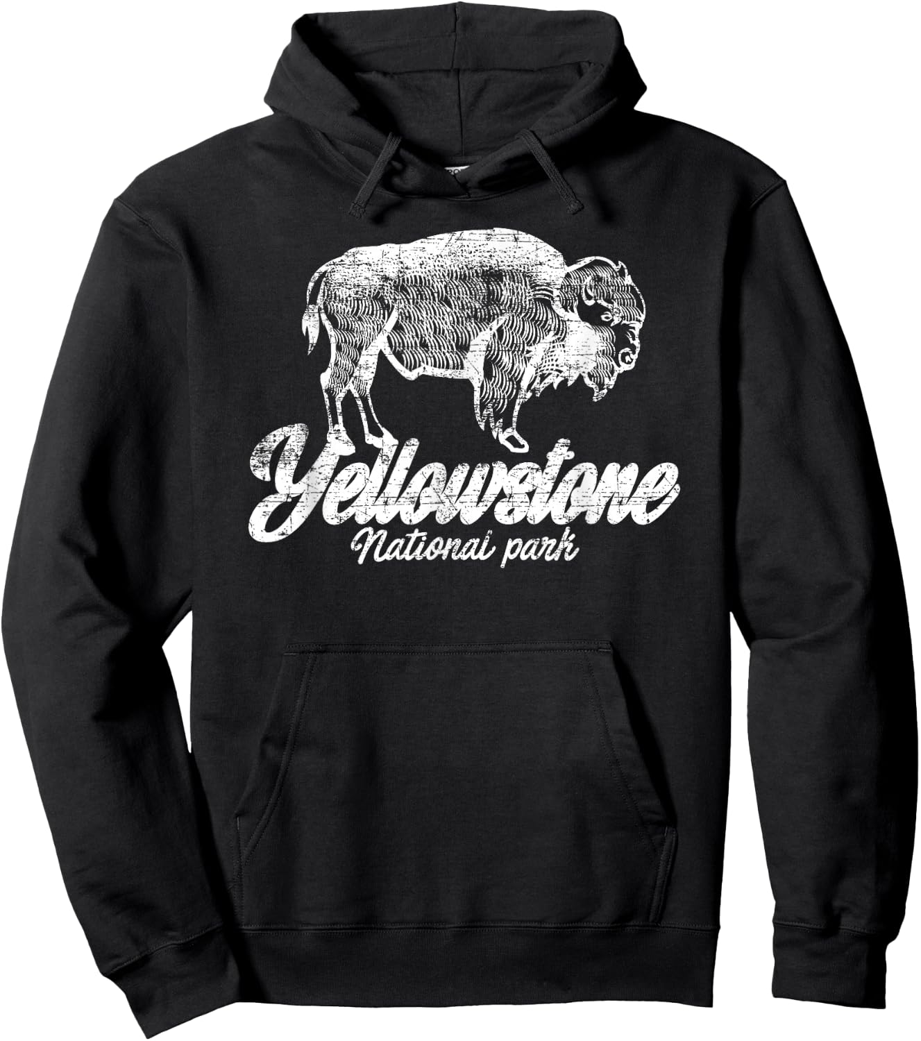 Yellowstone National Park US Bison Buffalo Gift Hoodie - Hoodie | Black