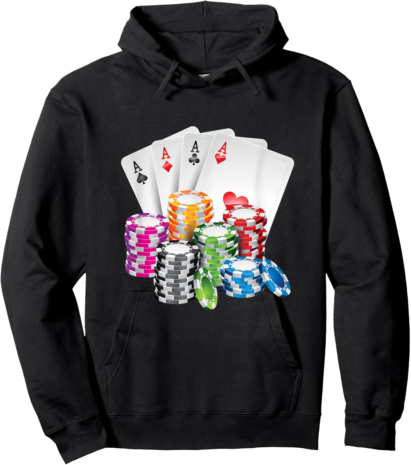 Poker Gambling Card Chips Casino Poker Holdem Hoodie - Hoodie | Black