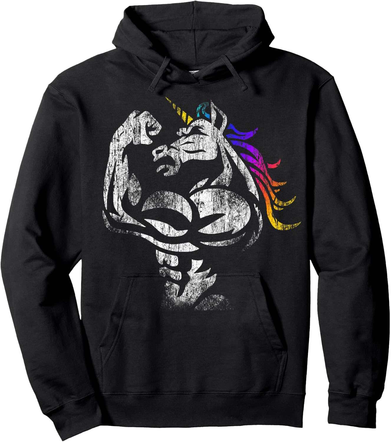 Unicorn Muscle Shirt Birthday Father's Day Gym Hoodie - Hoodie | Black