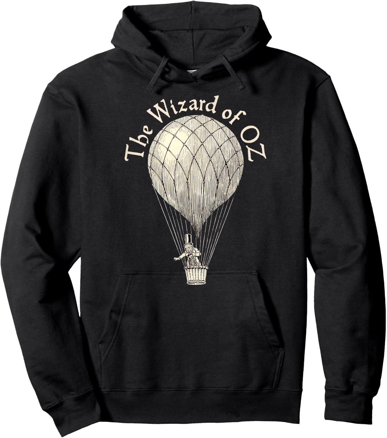 Vintage Wizard of OZ Wizard Art Retro Hot Air Balloon Hoodie - Hoodie | Black